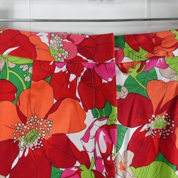 Worthington Womens Pants Bright Floral Colors Cropped Size 14 - Picture 4 of 10
